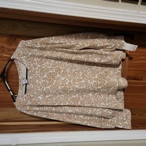 Nwt soft sweater beige n brown floral design